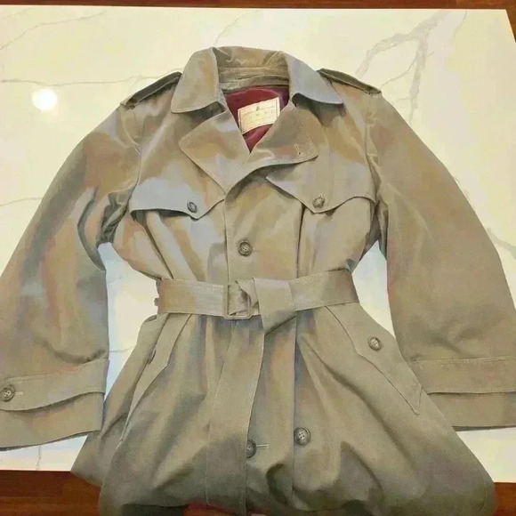 VTG London Fog Towne Double Breasted Winter Zip Out Lining Rain Taupe Size 42R - Picture 3 of 13